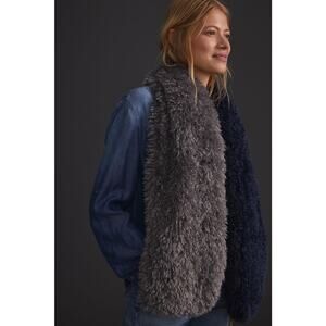 Anthropologie Fluffy Colorblocked Scarf - New One Size